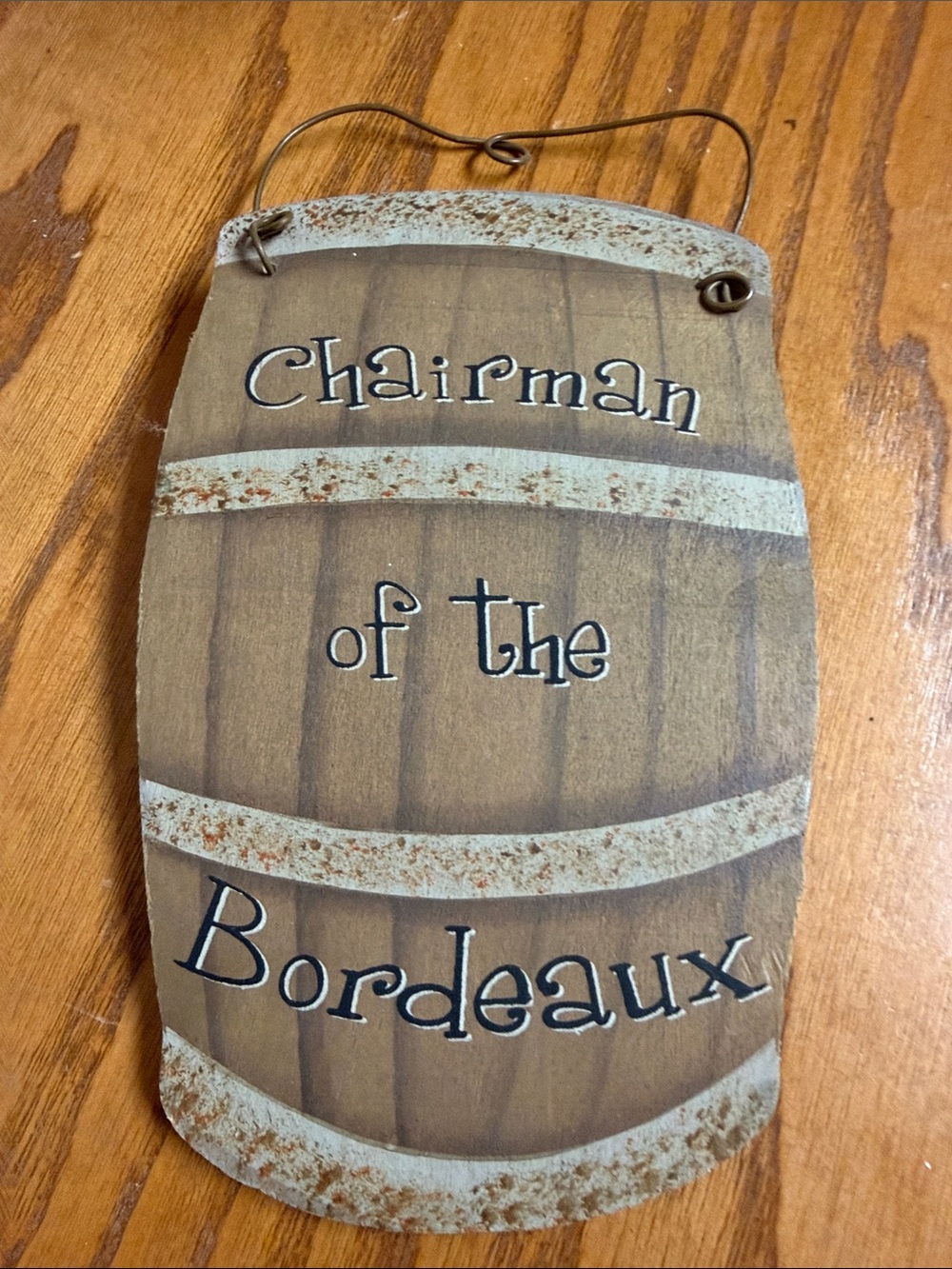 Bordeaux Rustic Barrel Wall Plaque in Brown and Cream